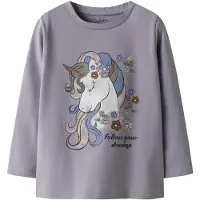 Name it T-Shirt 'NMFTUlinea' bleu / gris clair / lavande / blanc
