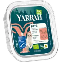 Yarrah Bio Paté chat - Poulet et saumon - 16 x 100 g