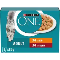 Purina One Adult Lanières tendres en sauce - Poulet/Boeuf - 16 x 85 g