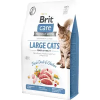 Brit Care Cat Grain-Free Large Cats - Croquettes hypoallergénique sans céréales avec canard et poulet pour chats de grandes races - 2 kg
