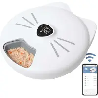 Catit PIXI Smart Distributeur de 6 Repas - 6 x 170 ml - 37 x 34,5 x 9,5 cm - Blanc