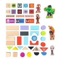 Woomax Spidey Amazing Jeu De Construction En Bois Friends 50 Pièces