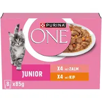 Purina One ONE Junior Saumon, Poulet & Carottes 8x85 g Aliment