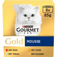 Gourmet Gold Mousse thon foie dinde boeuf pâtée pour chat (85 g)