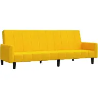 vidaXL Canapé-lit 2 places jaune velours