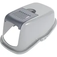 Peewee EcoDome - Bac à litière pour chat - Clapet (dont Couvercle pour filtre) - Gris