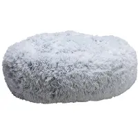 Beeztees Lit pour chien Ortho Siba en peluche grise, dimensions : 60 x 60 x 25 cm