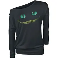 Alice Au Pays Des Merveilles T-shirt manches longues Disney de - Le Chat Du Cheshire - Smile - S - 5XL - pour Femme - noir - Taille M