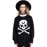 Killstar Pull tricoté Gothic de - The Bone - Pull Tricoté - XS - XL - pour Unisexe - noir - Taille M