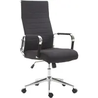 CLP Chaise De Bureau Réglable Pivotante En Tissu Noir