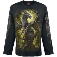 Spiral T-shirt manches longues de - Oak Dragon - M - XXL - pour Homme - noir - Taille M