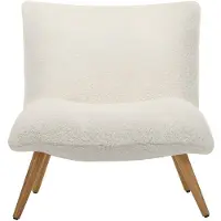 Vente-Unique.nl Fauteuil En Tissu Sherpa Effet Peau De Mouton Pepita - Blanc