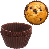 Orion Moules à muffins en silicone marron SILLINIE 5,5 cm 6 pièces.
