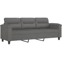 vidaXL Canapé à 3 places Gris foncé 180 cm Tissu microfibre