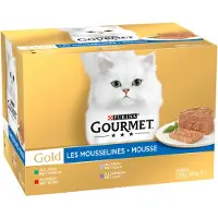 Gourmet Gold 8-Pack Mousseline Poulet/Saumon/Rognons/Lapin pour chat