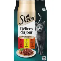 Sheba Délices du Jour au bœuf, poulet et agneau pâtée en sauce pour chat