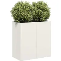 vidaXL Jardinière blanc 80x40x80 cm acier laminé à froid