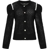 Faina Cardigan noir / blanc perle