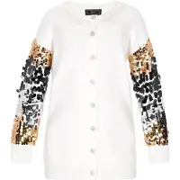 Faina Cardigan crème / or / noir / argent