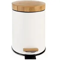 Orion Poubelle métallique à pédale blanche WHITELINE 3 l