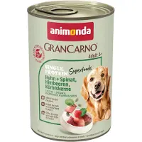 Animonda GranCarno 6x400g Adult Superfoods poulet, épinards, framboises - Pâtée pour chien