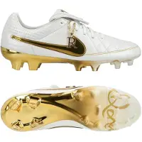 Nike Tiempo Legend RGN FG SE « Ronaldinho Touch of Gold » Blanc, taille : 42,5