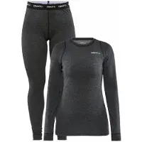 Craft Enemble Maillot de Corps + Pantalon Craft Women Core Wool Merino Set Black Melange-XXL