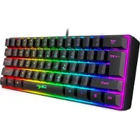 HxSJ Clavier RGB Gaming V700, 61 touches avec agencement Qwerty, LED, Noir