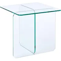 Beliani Table d'appoint AMISK Verre de sécurité Transparent