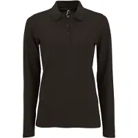 Sols Polo piqué pour femmes, manches longues PC2908 (XL) (Noir)