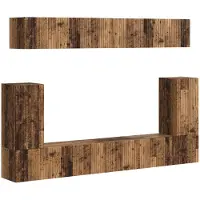 vidaXL Ensemble d'armoires TV mural 5 pcs Bois ancien