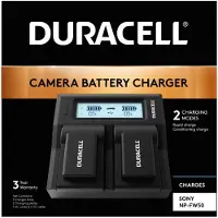 Duracell Double chargeur pour DR9954/NP-FW50 (Chargeur de batterie d'appareil photo), Alimentation pour appareil photo, Noir