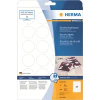 Herma Special - Blanc - diamètre 40 mm 600 étiquette(s) (25 feuille(s) x 24 étiquettes en film de sécurité/étanchéité mat autocollant permanent