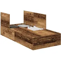 vidaXL Cadre de lit de rangement vieux bois 100 x 200 cm Bois composite