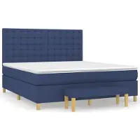 vidaXL Lit boxspring avec matelas bleu 180x200 cm Tissu