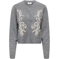 JDY Cardigan 'JDYJeella' beige clair / gris foncé