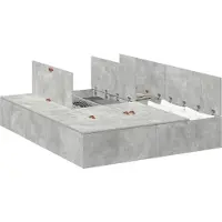vidaXL Cadre de lit de rangement Béton Gris 150 x 200 cm Bois composite