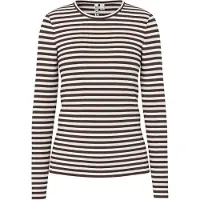 Pieces T-shirt 'PCLaya' chocolat / blanc