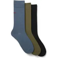 HUGO Lot de trois paires de chaussettes de longueur régulière avec logos