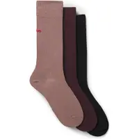 HUGO Lot de trois paires de chaussettes de longueur régulière avec logos