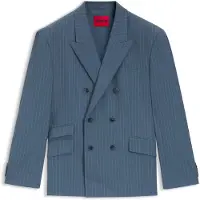 HUGO Veste Oversize en tissu stretch performant à rayures tennis