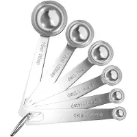 Intirilife Ensemble De 6 Cuillères Doseuses En Acier Inoxydable Argenté - 1 Tbsp (15 Ml) - 1/8 Tsp (0.63 Ml) - Cuillères Doseuses Pour Mesurer Les Ingrédients Secs Et Liquides De Cuisine
