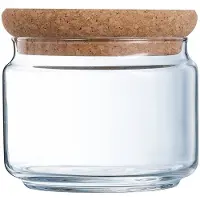 Luminarc Pure Jar - Pot de rangement avec couvercle en liège - 0,5 L - Verre - (lot de 3).