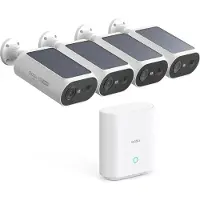 Aosu Système Solarcam P1 SE - 4 caméras (2304 x 1296 Pixels), Caméra réseau, Blanc