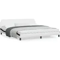 vidaXL Cadre de lit "Dover" blanc et noir 200x200 cm simili-cuir
