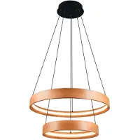 TRIO 355039130 LYNWOOD Suspension D600 mm LED SMD 37 W/4300 lm 3000 K Bois, variateur avec interrupteur