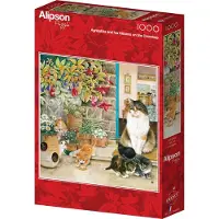 Alipson Puzzle Puzzle Agneatha et ses chatons devant la porte d'entrée - 1000 pièces