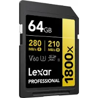 Lexar Professional SDXC 1800x GOLD 64 Go 180 Mo/s