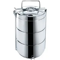 Orion Boîte à lunch isotherme en acier inoxydable, 3 compartiments, 3 x 900 ml