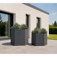 Westmann Varia Set Métal Lit surélevé hexagonal Lot de 2 Anthracite